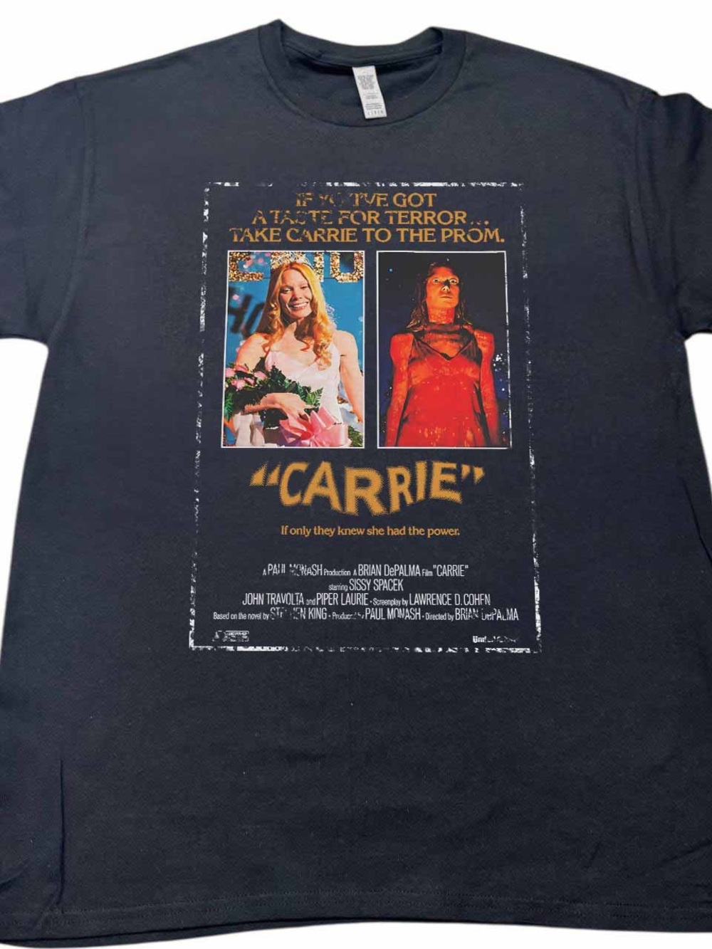 Gildan Black Tee with Carrie Movie Poster Graphic
